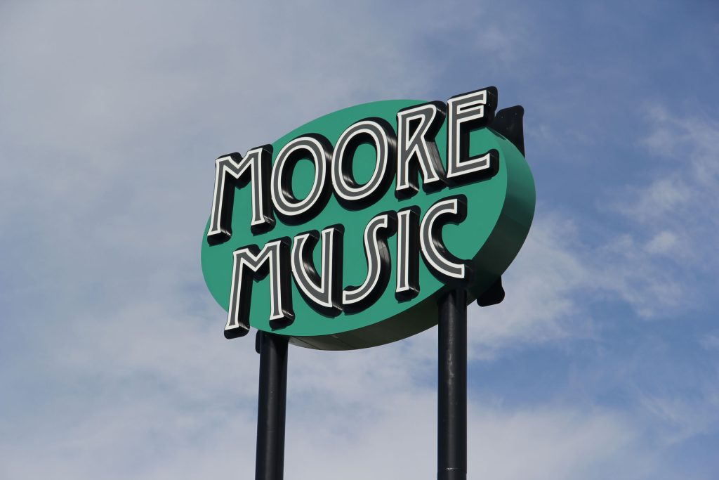 Moore Music Custom Channel Letter Pole Sign
