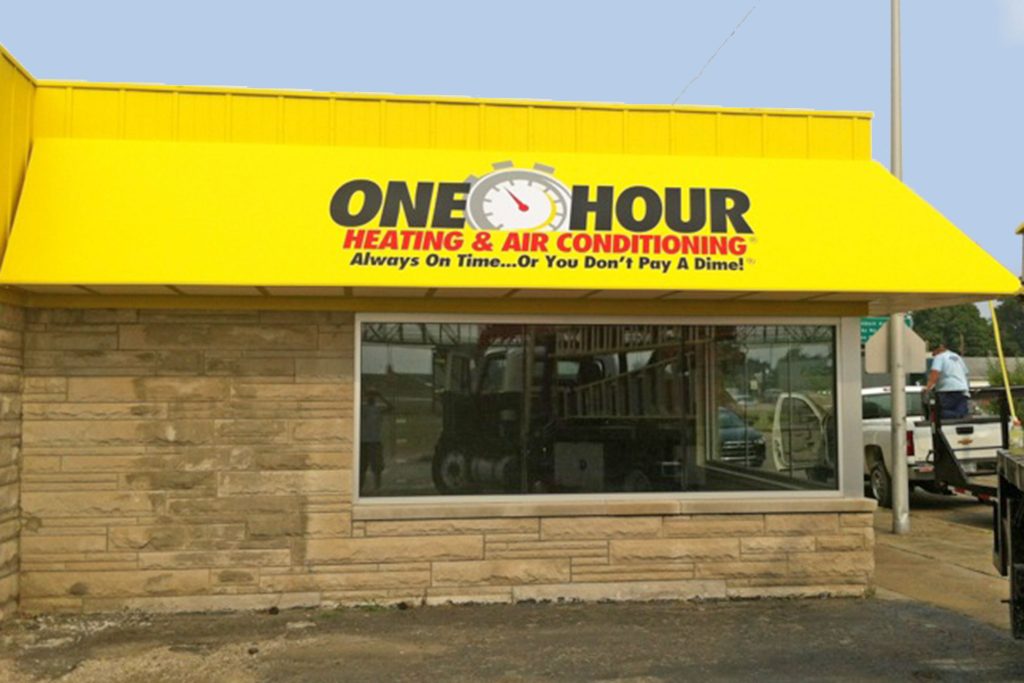 One Hour Heating & Air Storefront Awning