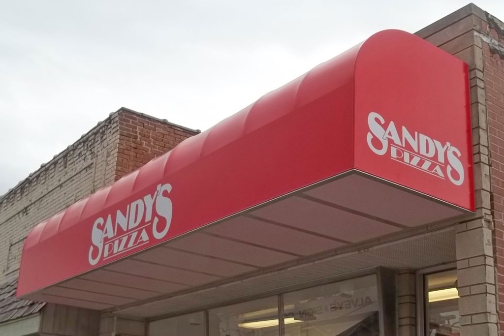 Sandy's Pizza Front Entrance Awning