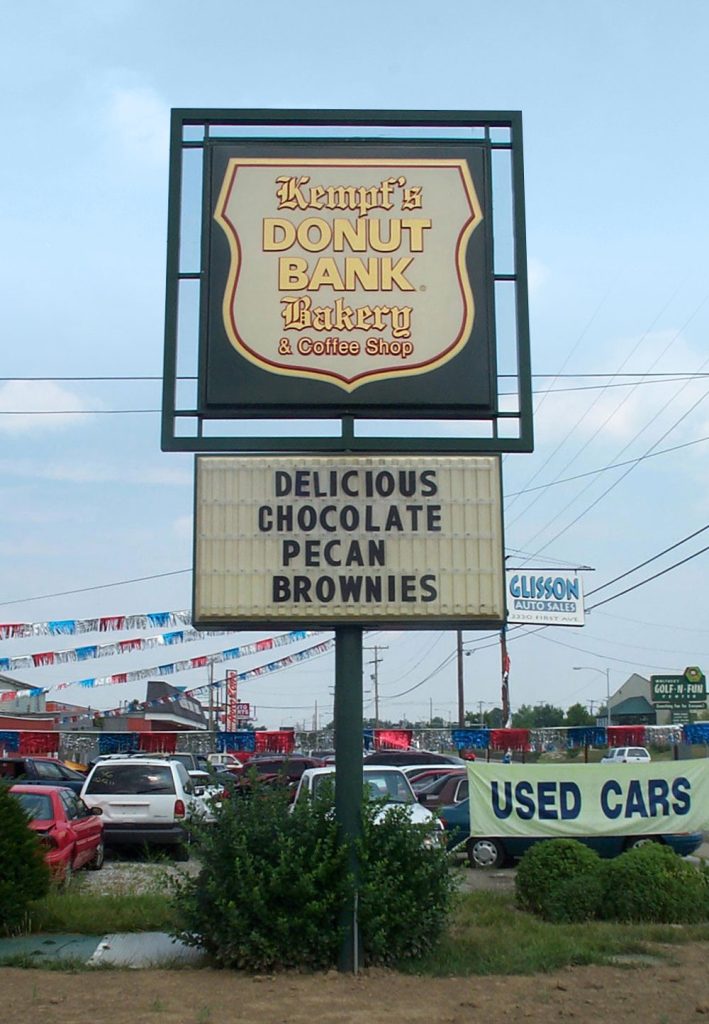 Donut Bank Pole Sign