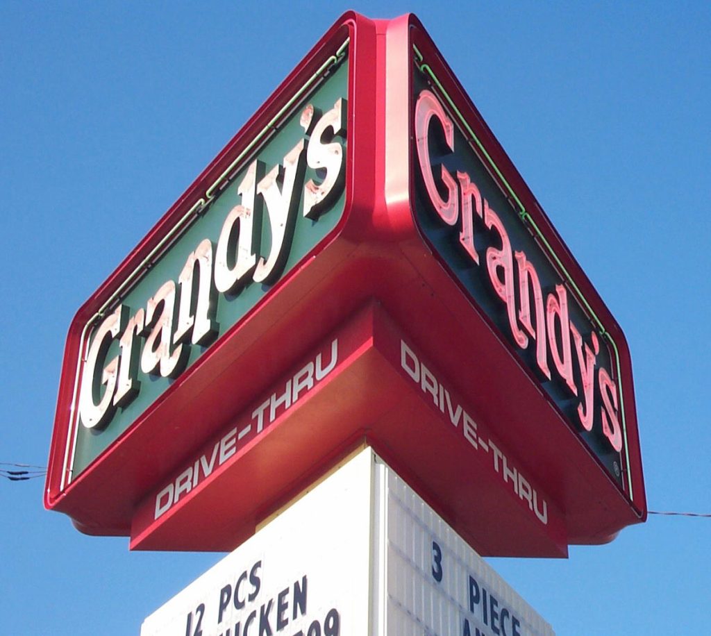 Grandy's Pylon Sign with Neon