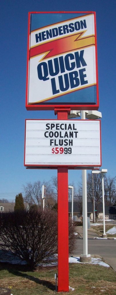 Henderson Quick Lube Pole Sign