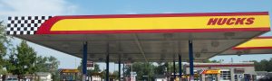 Huck's Gas Station Overhang Sign