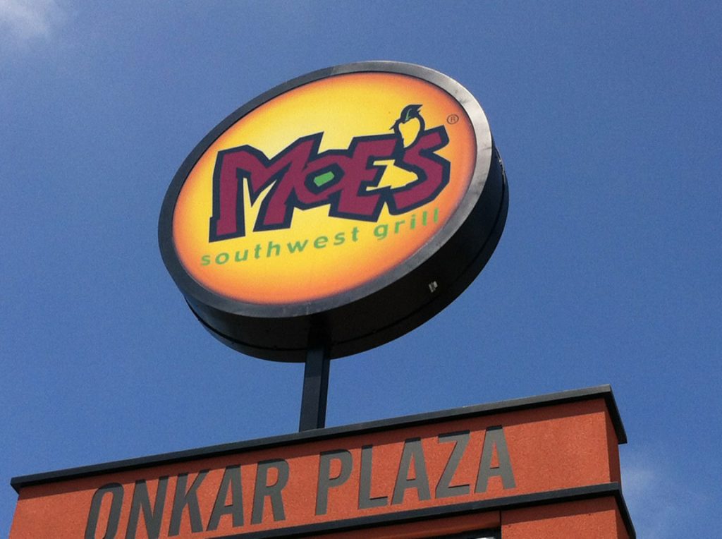 Moe's Southwest Grill Pylon Topper Sign