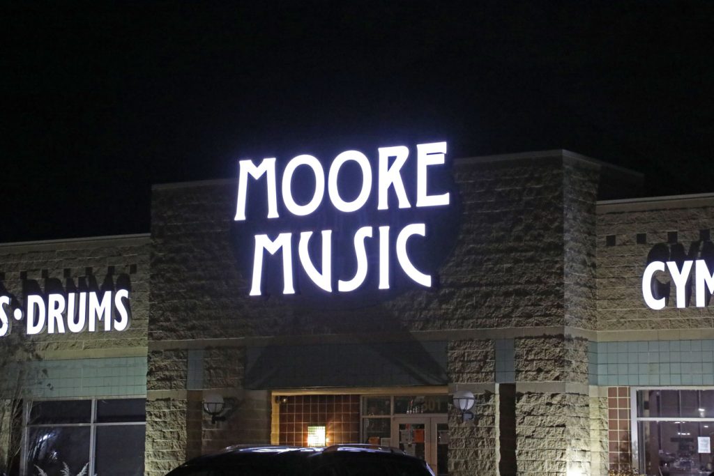 Moore Music LED Illuminated Channel Letter Signs