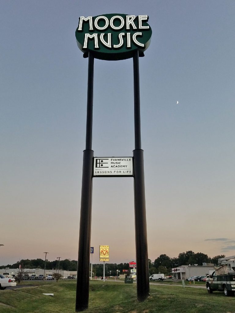 Moore Music Custom Channel Letter Pole Sign