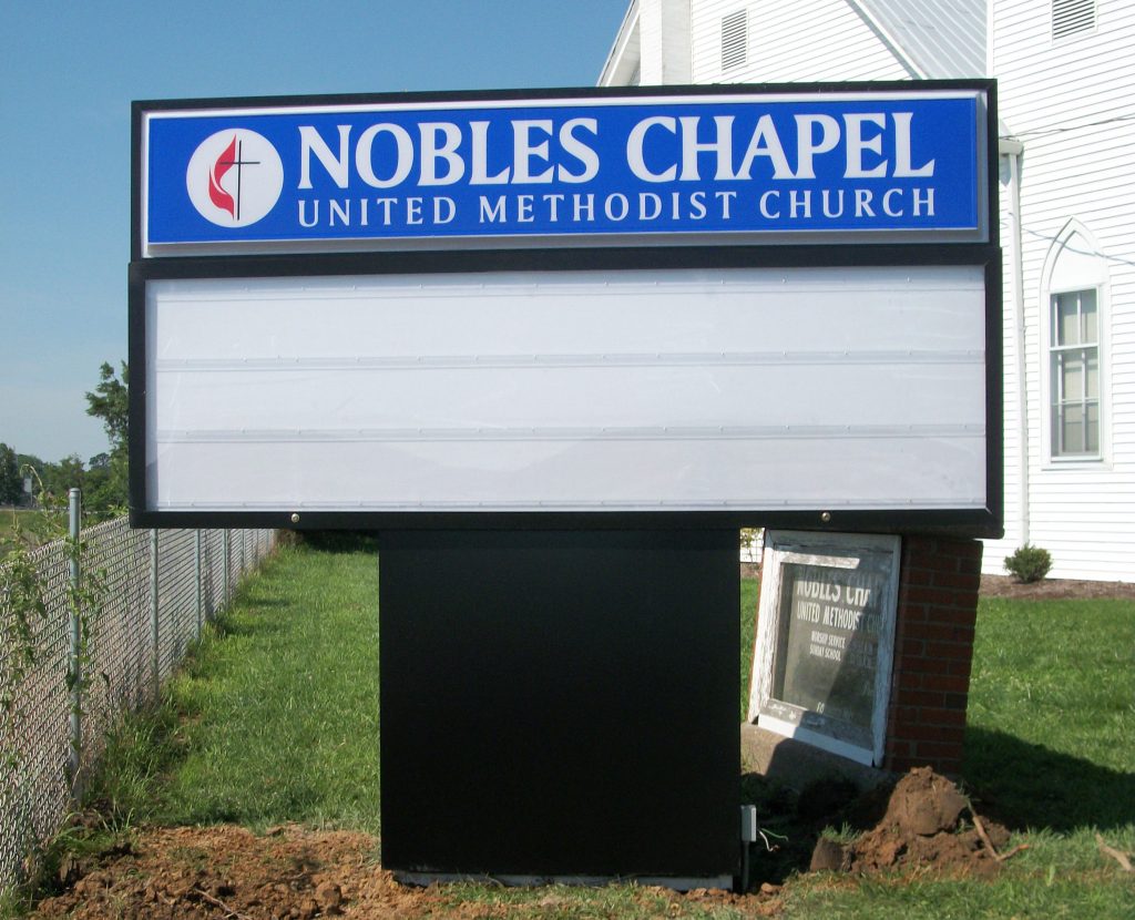 Nobles Chapel Marquee Pylon Sign