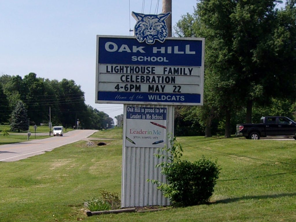 Oak Hill School Vacuum Formed Pylon Sign