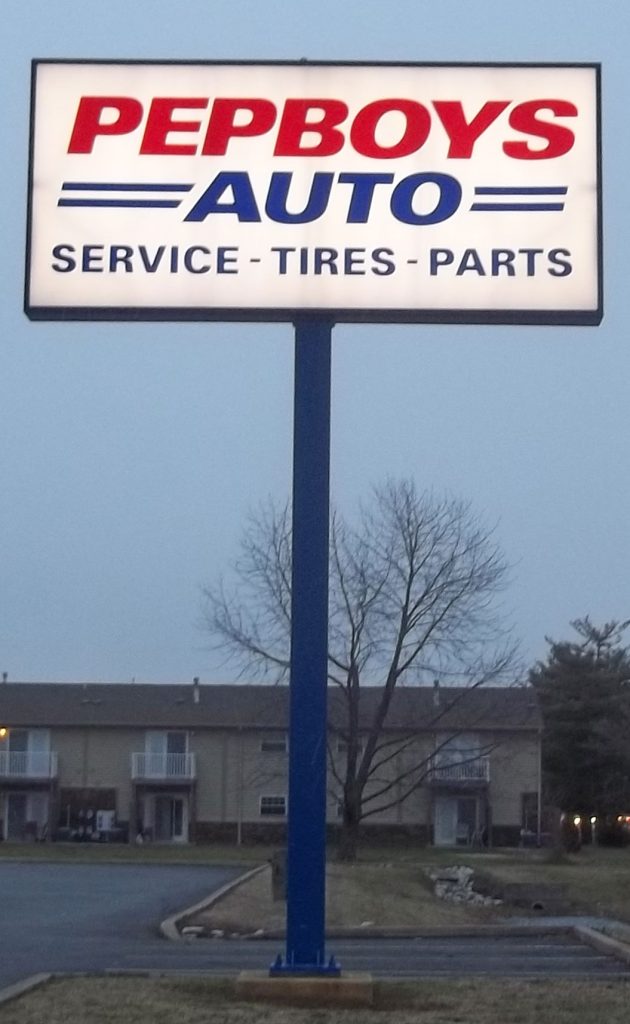 Pepboys Auto Pole Sign