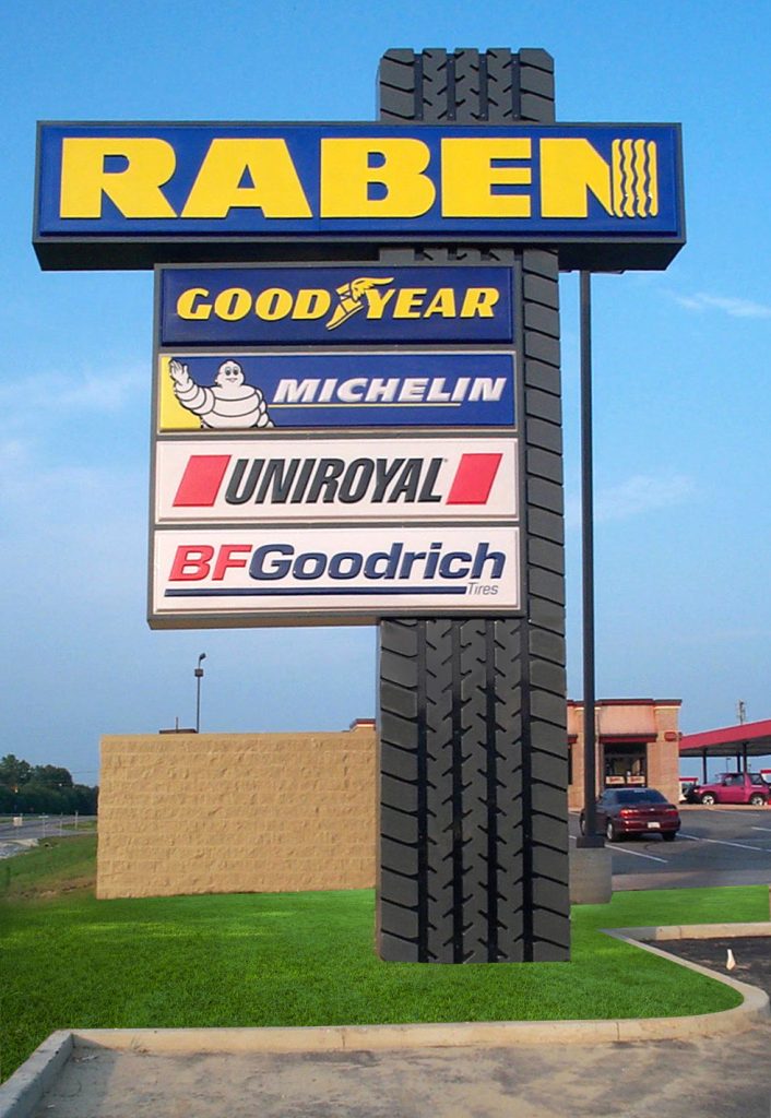 Raben Tire Vacuum Form Pylon Sign