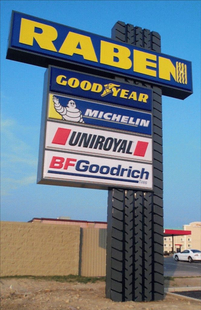Raben Tire Vacuum Form Pylon Sign