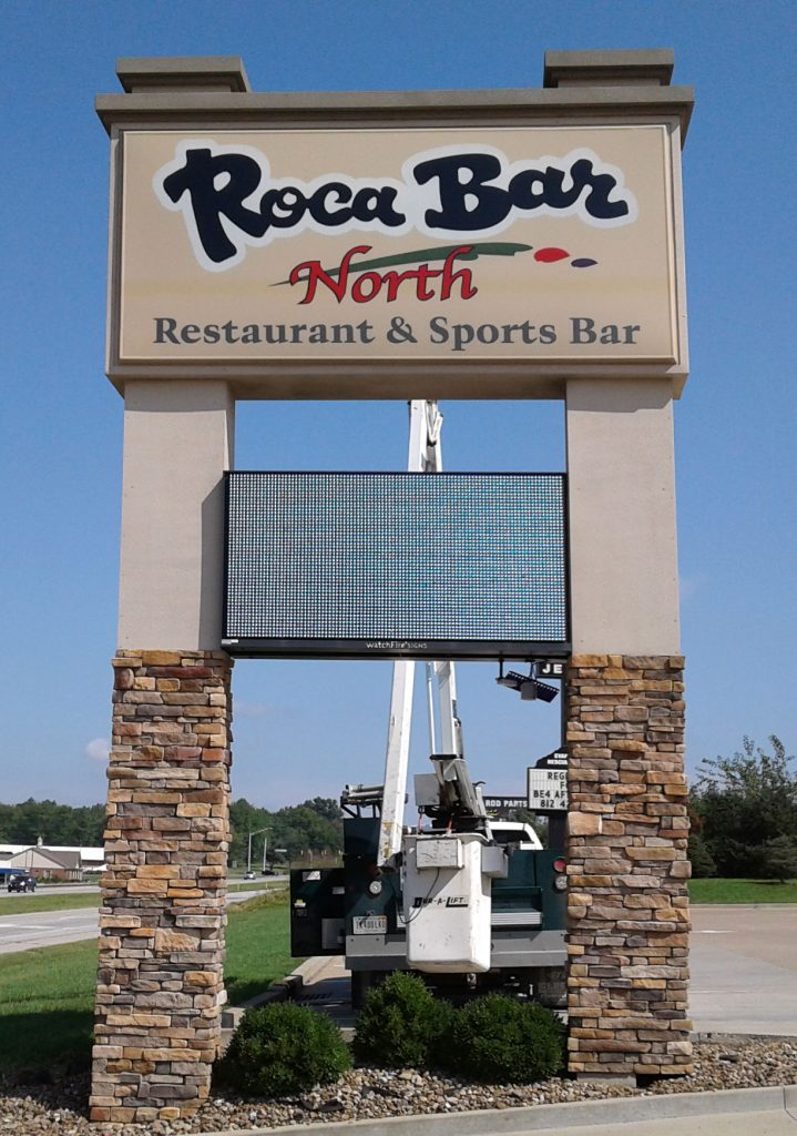 Roca Bar Restaurant Pylon Sign