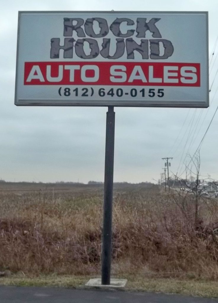 Rock Hound Auto Sales Vacuum Formed Pole Sign