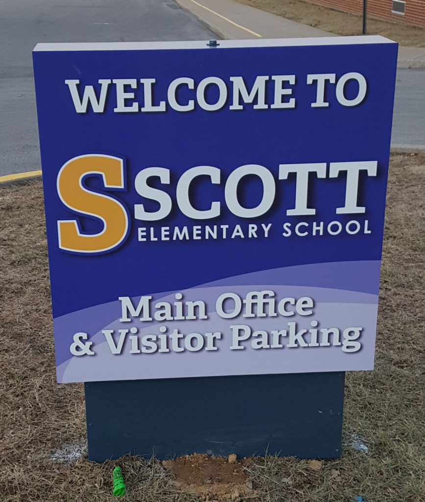 Scott Elementary Monument Directional Sign