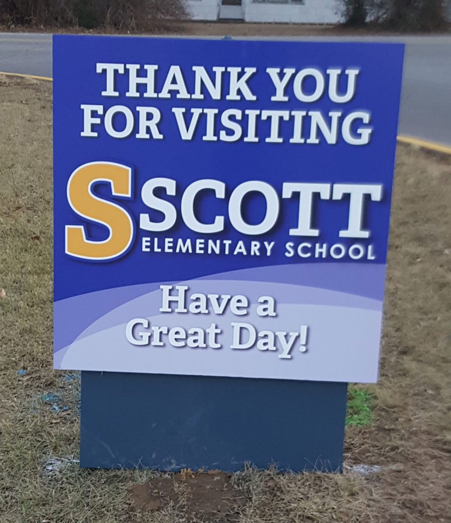 Scott Elementary Monument Directional Sign