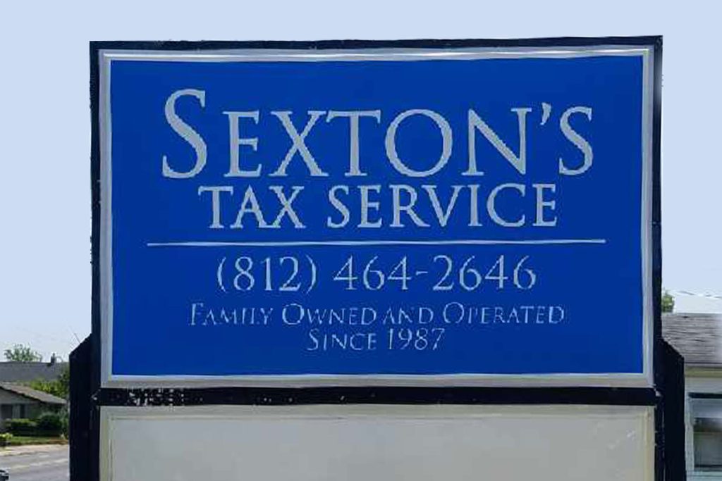 Sexton's Tax Service Vacuum Formed Pylon Sign