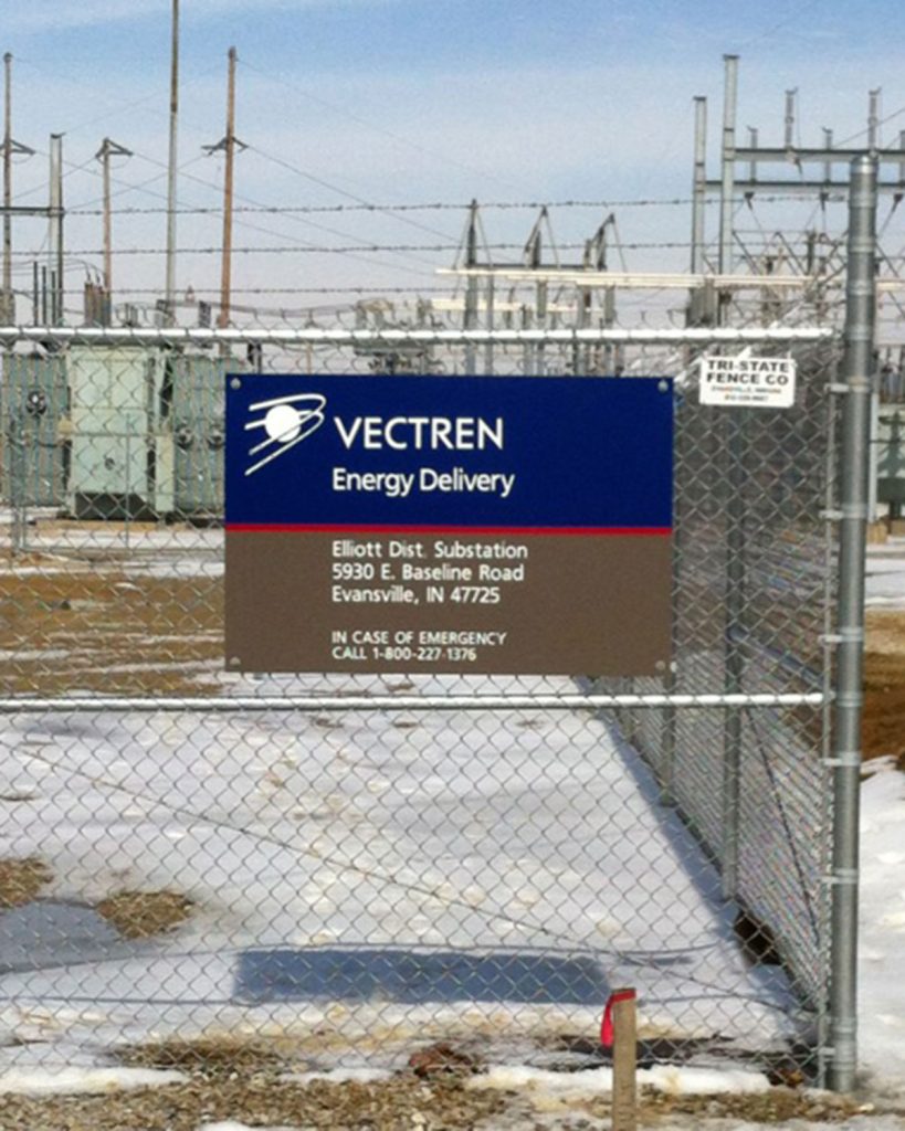 Vectren Outdoor Direction Fence Sign