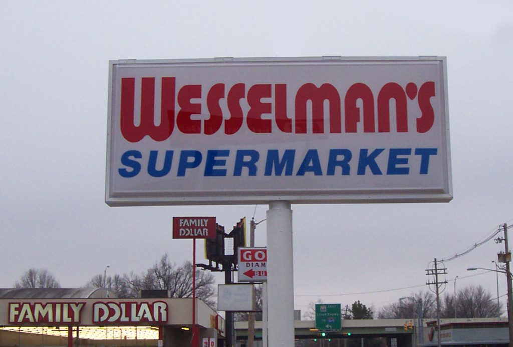 Wesselman's Supermarket - Vacuum Formed Pole Sign